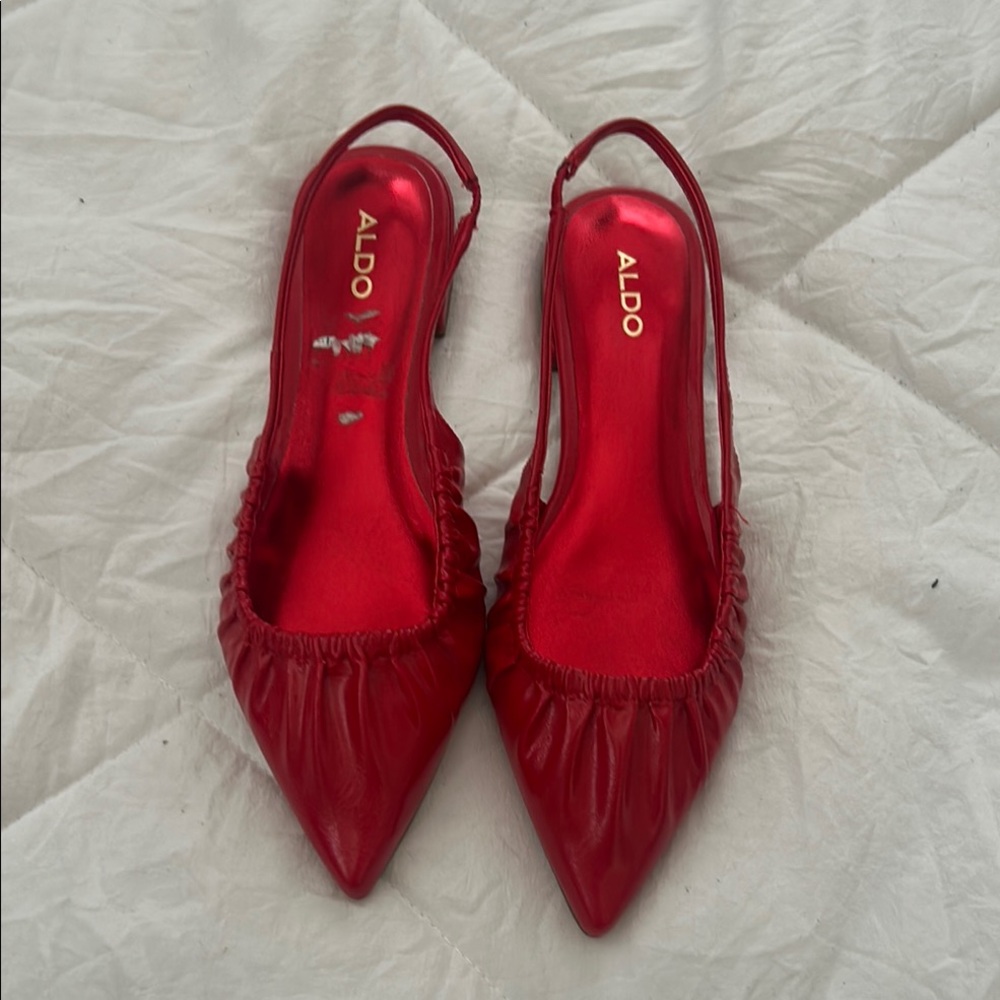 Aldo Red Pointed Slingback Heels